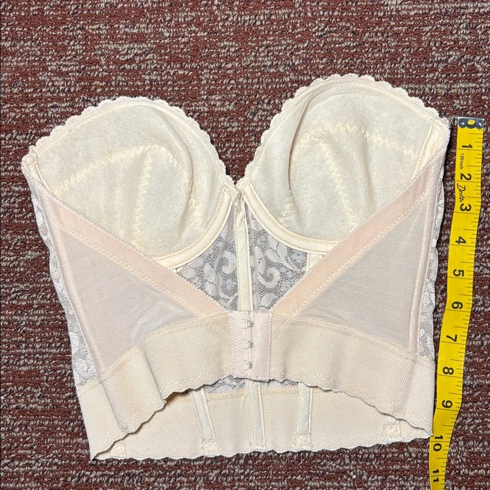 Carnival vintage nude lace bustier bra delicate floral lace low back bra 34C